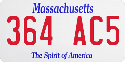 MA license plate 364AC5