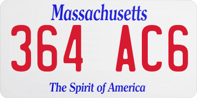 MA license plate 364AC6