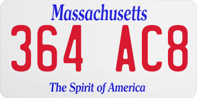MA license plate 364AC8