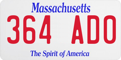 MA license plate 364AD0