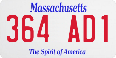 MA license plate 364AD1