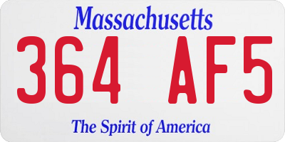 MA license plate 364AF5