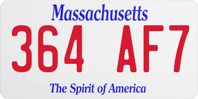 MA license plate 364AF7