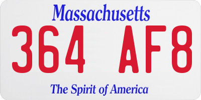 MA license plate 364AF8