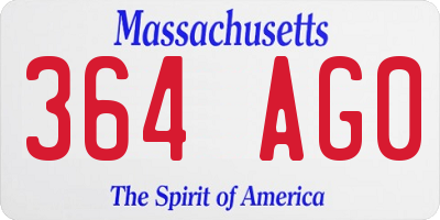 MA license plate 364AG0