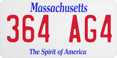 MA license plate 364AG4