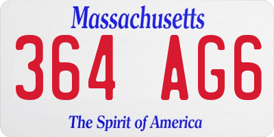 MA license plate 364AG6