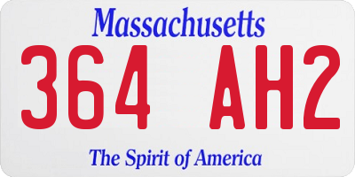 MA license plate 364AH2