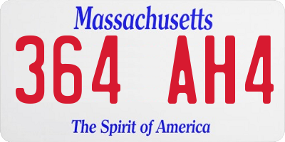 MA license plate 364AH4