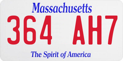 MA license plate 364AH7