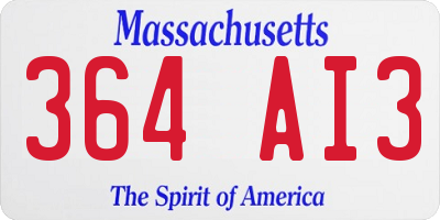 MA license plate 364AI3
