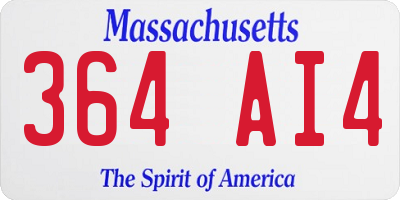 MA license plate 364AI4