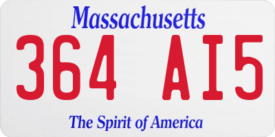 MA license plate 364AI5