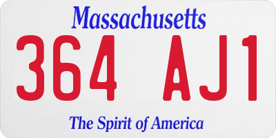 MA license plate 364AJ1