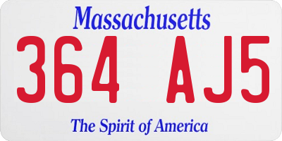 MA license plate 364AJ5