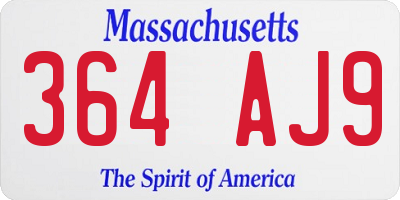 MA license plate 364AJ9