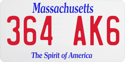 MA license plate 364AK6