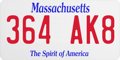 MA license plate 364AK8