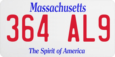 MA license plate 364AL9