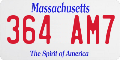 MA license plate 364AM7