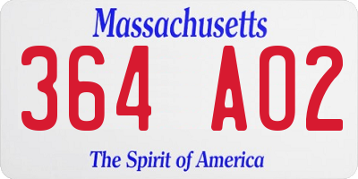 MA license plate 364AO2