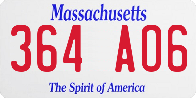 MA license plate 364AO6