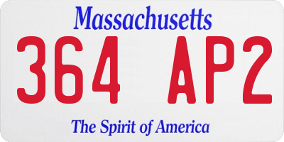 MA license plate 364AP2