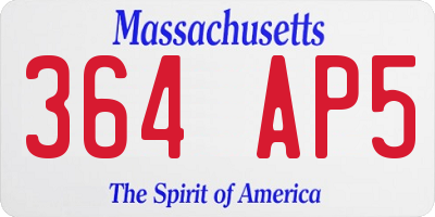MA license plate 364AP5