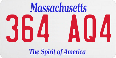 MA license plate 364AQ4