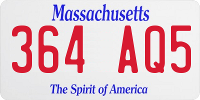 MA license plate 364AQ5