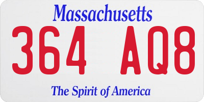 MA license plate 364AQ8
