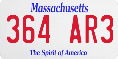 MA license plate 364AR3