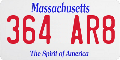MA license plate 364AR8