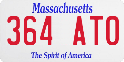 MA license plate 364AT0