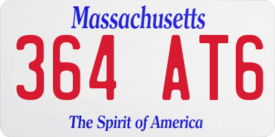 MA license plate 364AT6