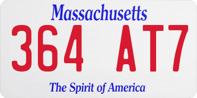 MA license plate 364AT7