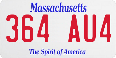 MA license plate 364AU4