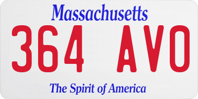 MA license plate 364AV0