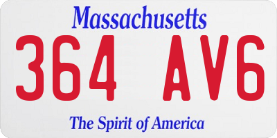 MA license plate 364AV6