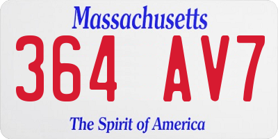 MA license plate 364AV7