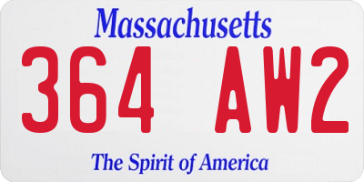 MA license plate 364AW2