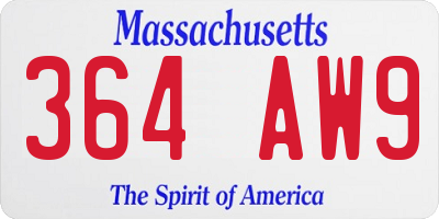 MA license plate 364AW9