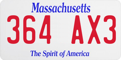 MA license plate 364AX3