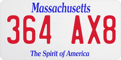 MA license plate 364AX8