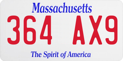 MA license plate 364AX9