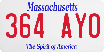MA license plate 364AY0