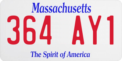 MA license plate 364AY1