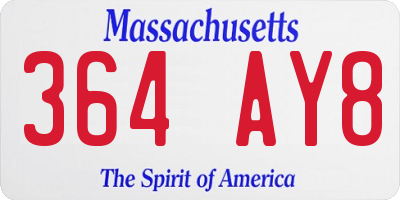 MA license plate 364AY8