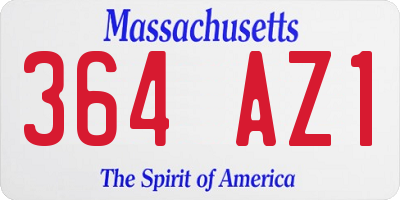 MA license plate 364AZ1
