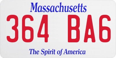 MA license plate 364BA6